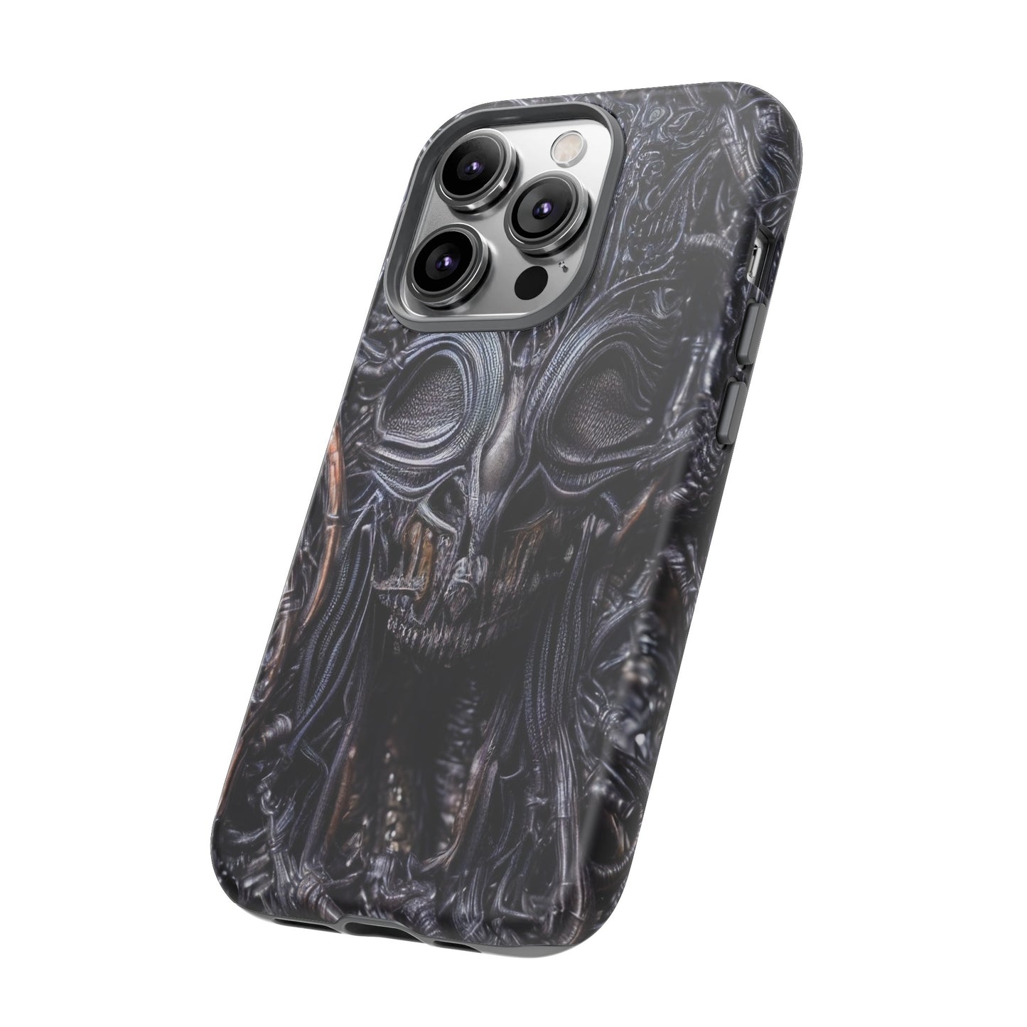 Biomechanical Horror 2 Phone Case – Futuristic Alien Horror Design for iPhone, Samsung Galaxy, and Google Pixel Devices