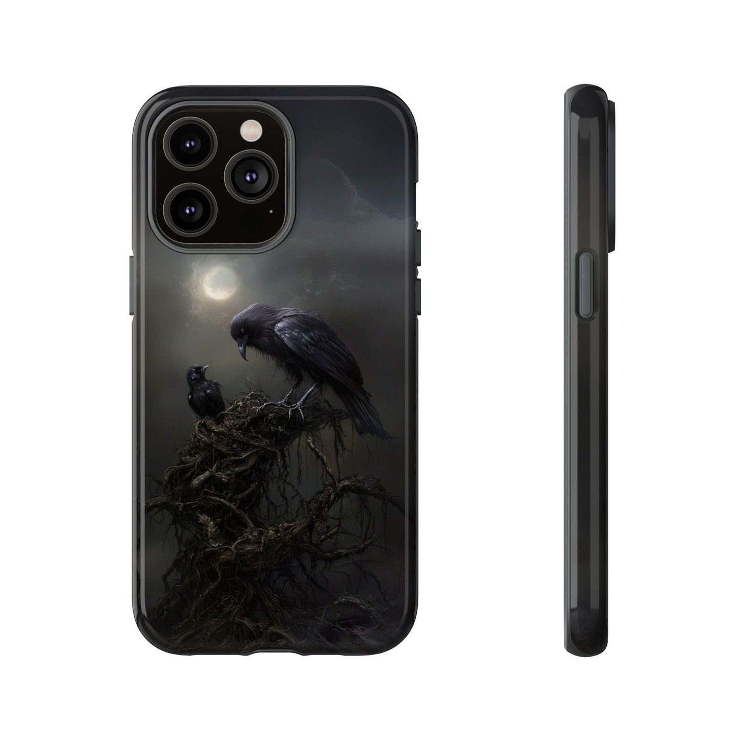 Gothic Raven Phone Case - Dark Crow Art for iPhone, Samsung Galaxy, and Google Pixel Devices