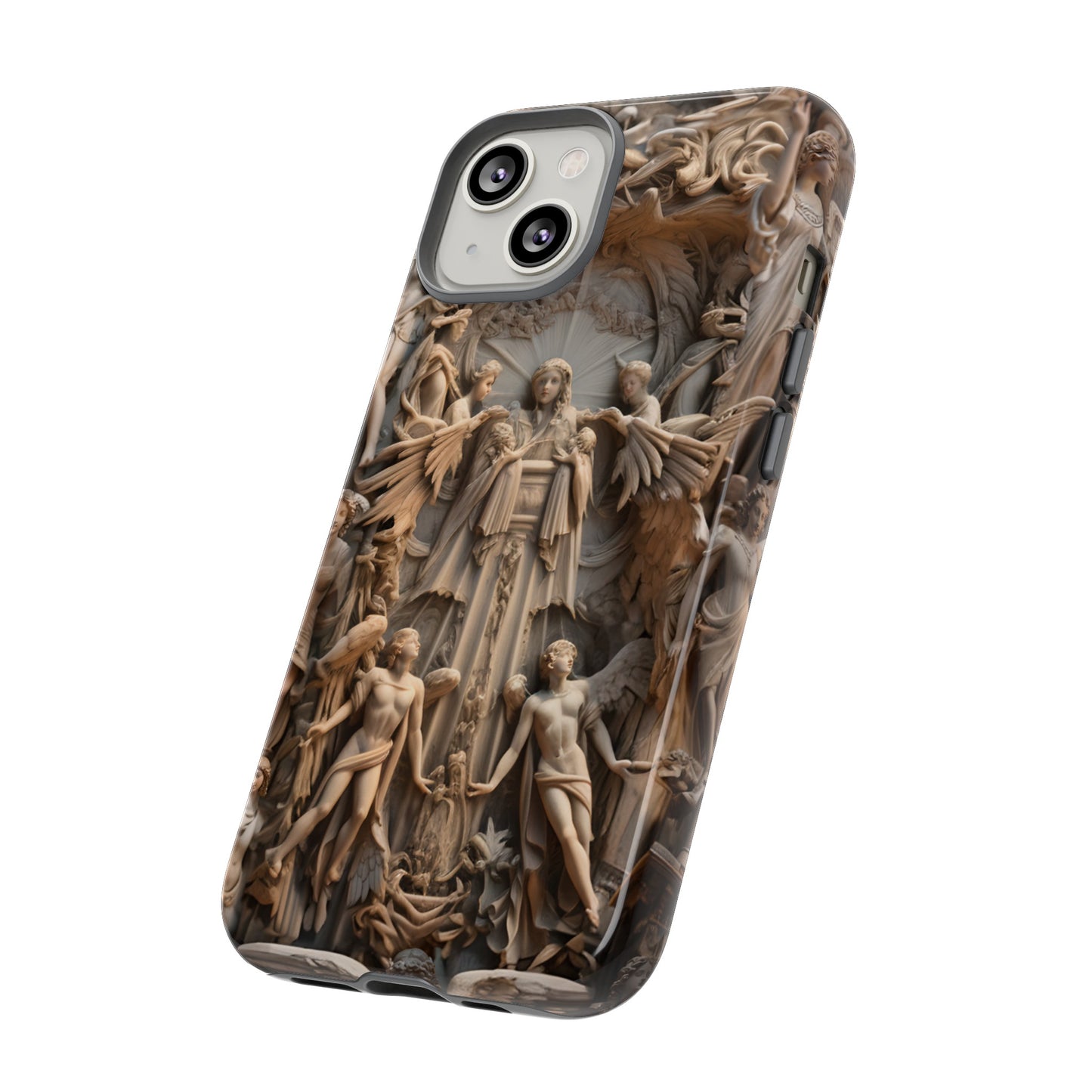 Angelic Statue Phone Case – Heavenly Gothic Marble Design for iPhone, Samsung Galaxy, and Google Pixel Devices