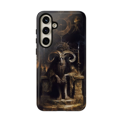 Dark Gothic Goat Demon Phone Case - Occult Horned Beast Art Design