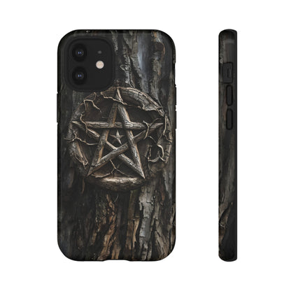 Pentacle Tree Phone Case – Wiccan Nature Magic Design for iPhone, Samsung Galaxy, and Google Pixel Devices