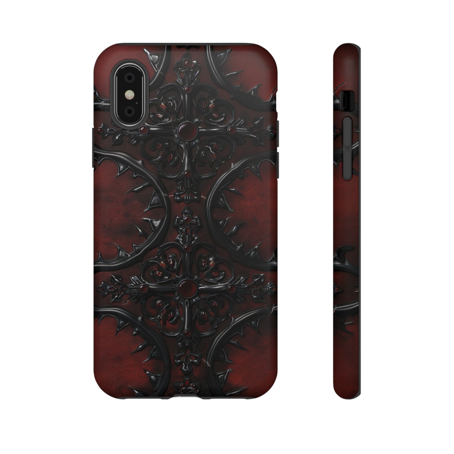 Vampiric Leather Phone Case for iPhone, Samsung Galaxy, and Google Pixel Devices - Gothic Ornate Design