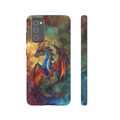 Stained Glass Dragon Phone Case - Colorful Fantasy Design for iPhone, Samsung Galaxy, Google Pixel Devices