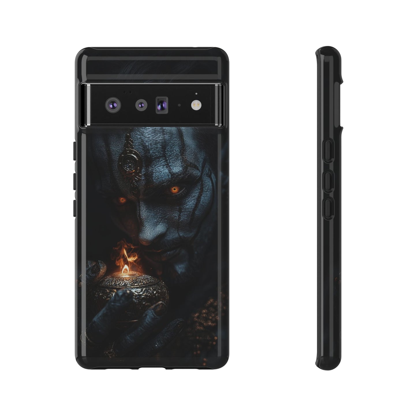 Dark Djinn Warrior Phone Case - Intricate Fantasy Art Protective Cover for iPhone, Samsung Galaxy, and Google Pixel Devices