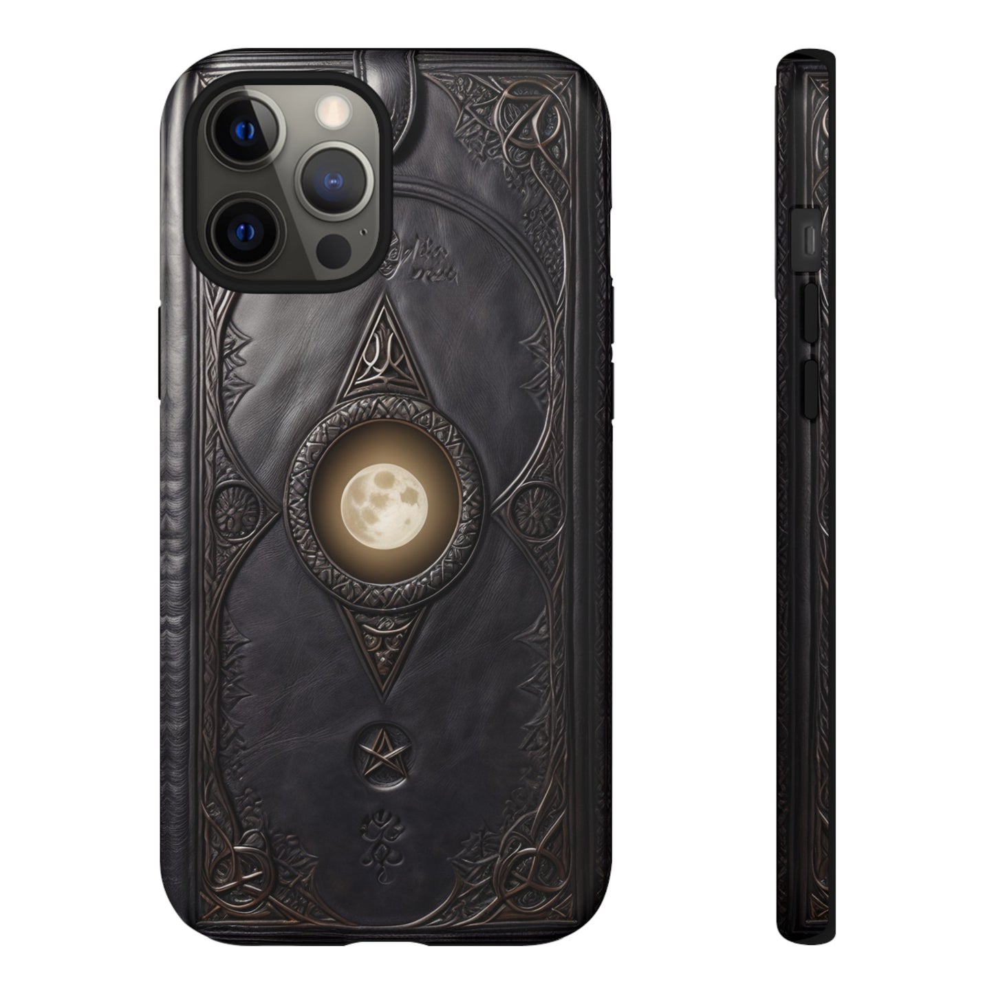 Moon Case Tough Phone Case – Fantasy Art Leather Book Design for iPhone, Samsung Galaxy, and Google Pixel Devices