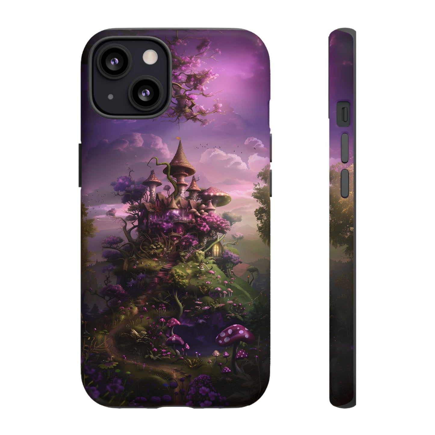 Enchanted Fairy Castle Phone Case - Magical Purple Fantasy Art for iPhone, Samsung Galaxy and Google Pixel Devices