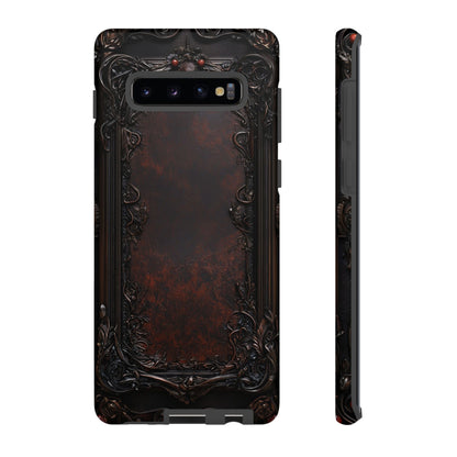 Gothic Ornate Leather-Inspired Phone Case - Dark Aesthetic Cover