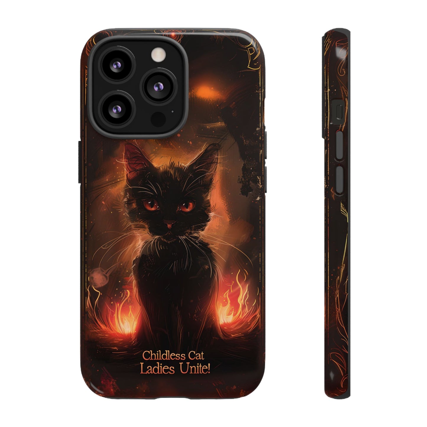 Childless Cat Ladies Unite Phone Case - Gothic Black Cat For iPhone, Samsung Galaxy, and Google Pixel Devices