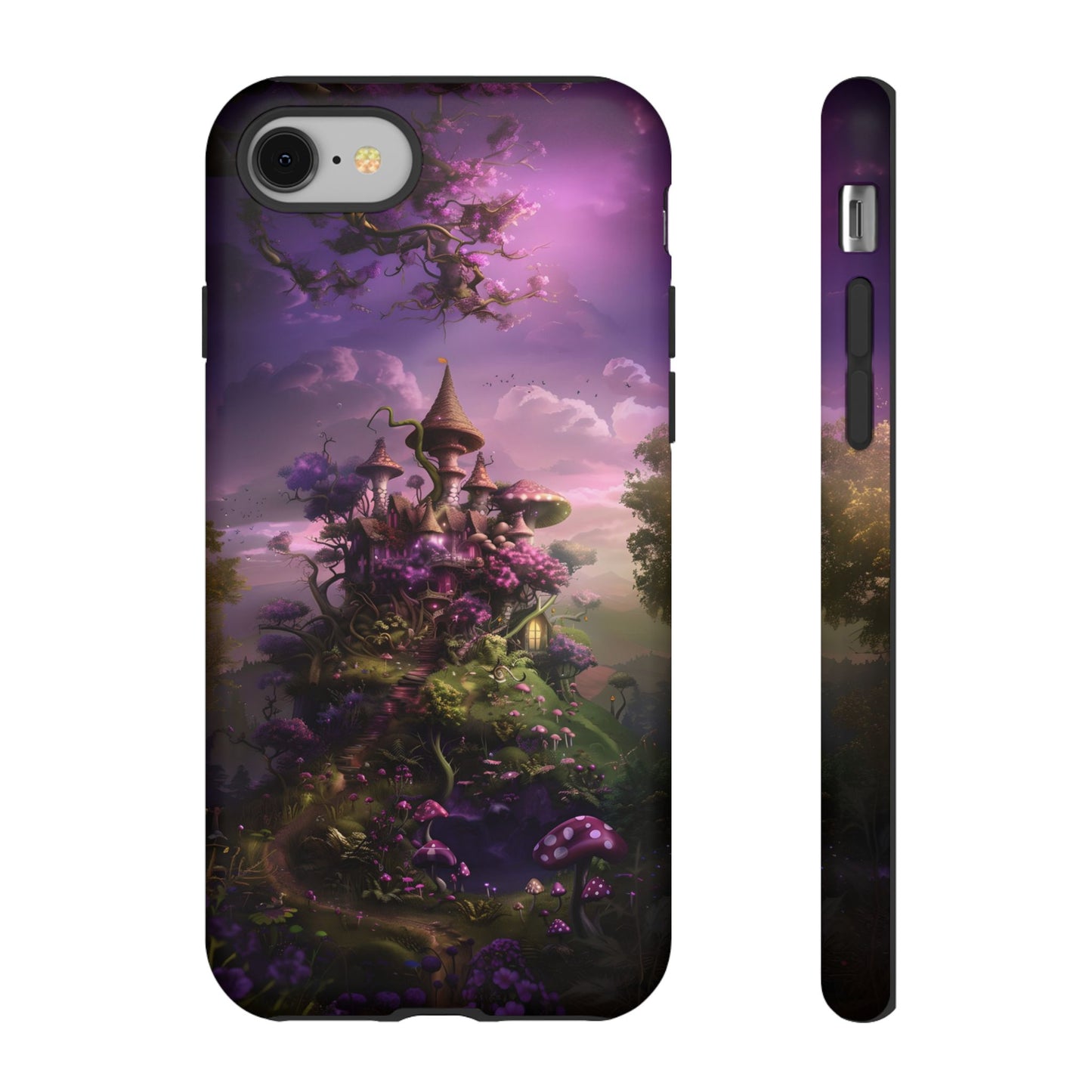 Enchanted Fairy Castle Phone Case - Magical Purple Fantasy Art for iPhone, Samsung Galaxy and Google Pixel Devices