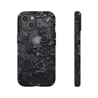 Gothic Black Roses Tough Phone Case – Elegant Dark Floral Design for iPhone, Samsung Galaxy, and Google Pixel Devices