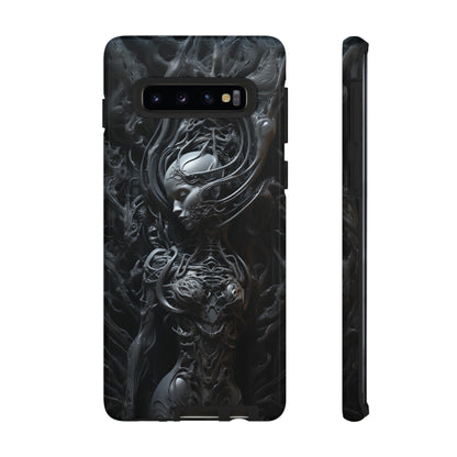 Biomechanical Beauty Phone Case – Futuristic Alien Design for iPhone, Samsung Galaxy, and Google Pixel Devices