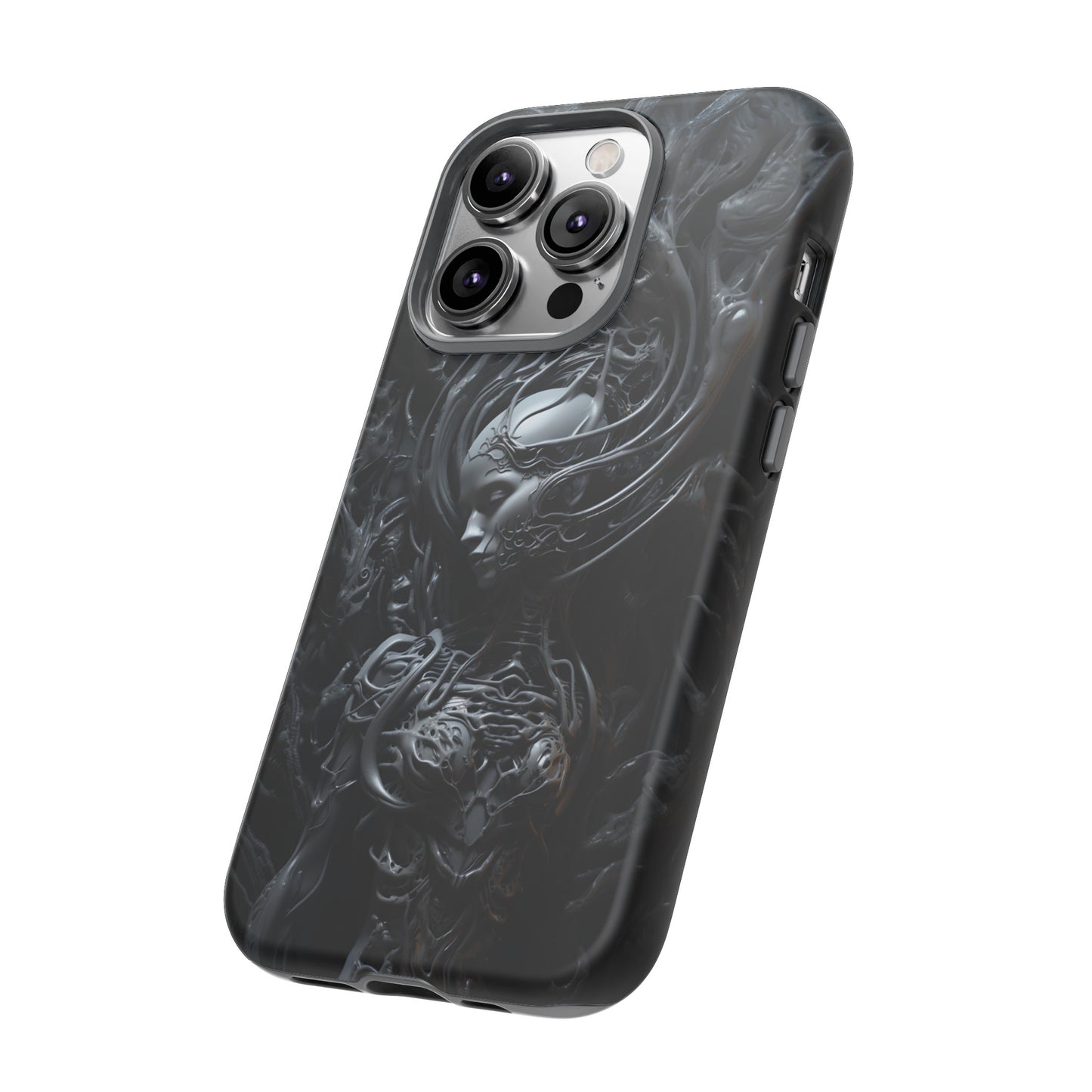 Biomechanical Beauty Phone Case – Futuristic Alien Design for iPhone, Samsung Galaxy, and Google Pixel Devices