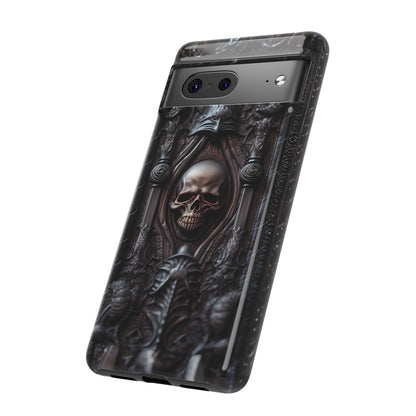 Dark Grimoire of Death Tough Phone Case – Gothic Skull Vampiric Design for iPhone, Samsung Galaxy, and Google Pixel Devices