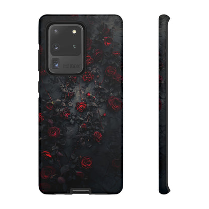 Gothic Roses Tough Phone Case – Elegant Dark Floral Design for iPhone, Samsung Galaxy, and Google Pixel Devices