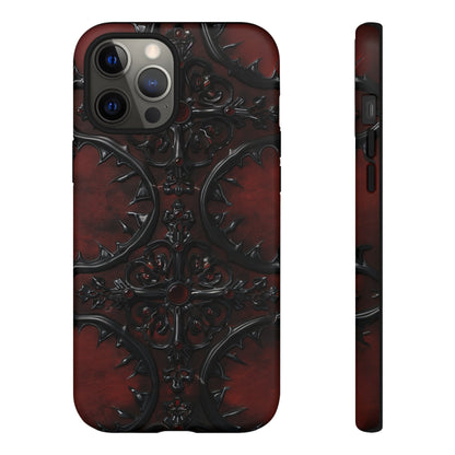 Vampiric Leather Phone Case for iPhone, Samsung Galaxy, and Google Pixel Devices - Gothic Ornate Design