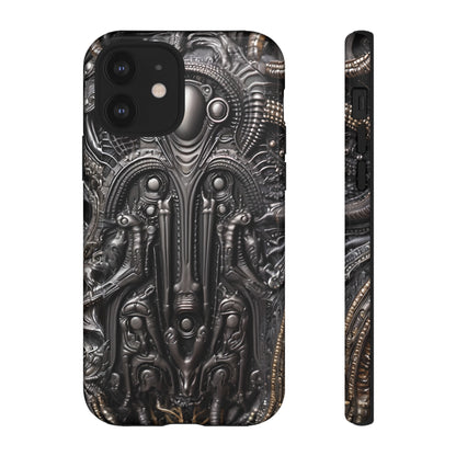 Biomechanical Horror Phone Case – Dark Sci-Fi Design for iPhone, Samsung Galaxy, Google Pixel Devices