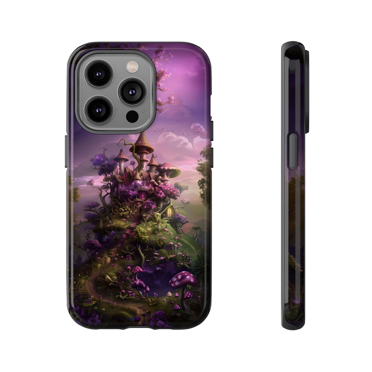 Enchanted Fairy Castle Phone Case - Magical Purple Fantasy Art for iPhone, Samsung Galaxy and Google Pixel Devices