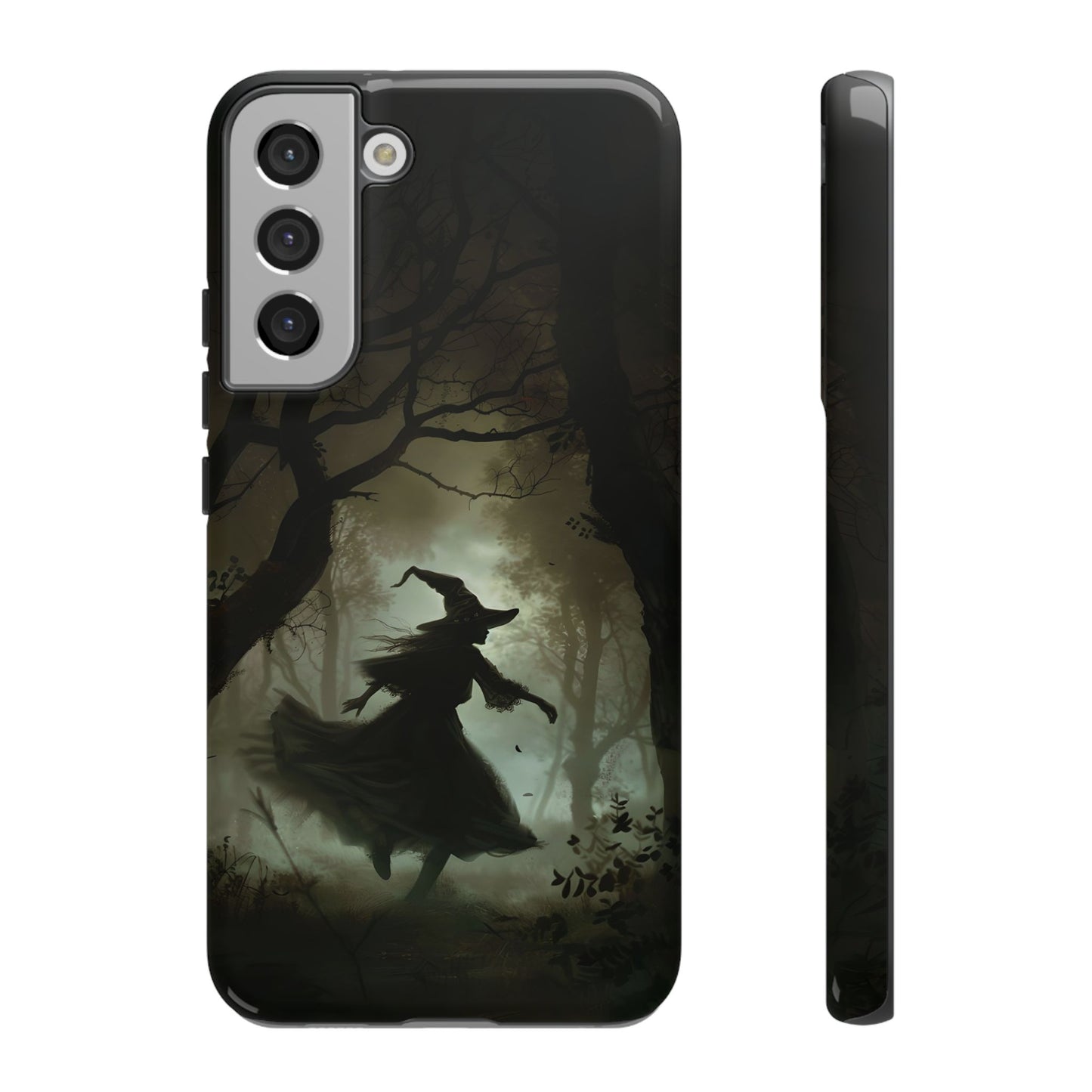 Spooky Witch Silhouette Phone Case - Halloween Dark Art Design for iPhone, Samsung Galaxy, and Google Pixel Devices