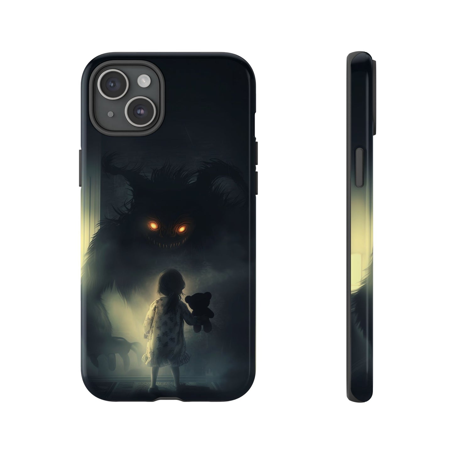 A Child Facing A Terrifying Monster Phone Case - for iPhone, Samsung Galaxy, and Google Pixel Devices