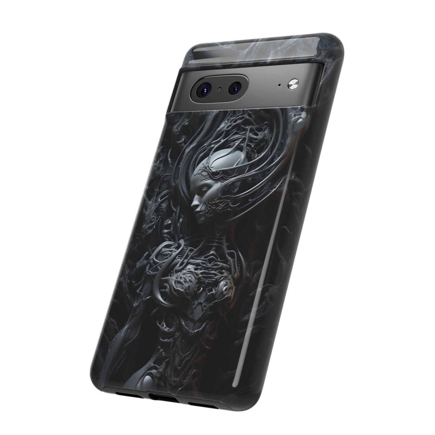 Biomechanical Beauty Phone Case – Futuristic Alien Design for iPhone, Samsung Galaxy, and Google Pixel Devices