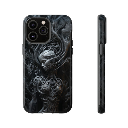 Biomechanical Beauty Phone Case – Futuristic Alien Design for iPhone, Samsung Galaxy, and Google Pixel Devices