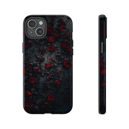 Gothic Roses Tough Phone Case – Elegant Dark Floral Design for iPhone, Samsung Galaxy, and Google Pixel Devices