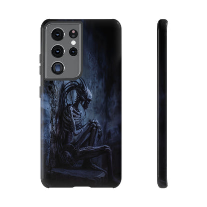 Gothic Alien Skeleton iPhone Case - Sci-Fi Horror Design