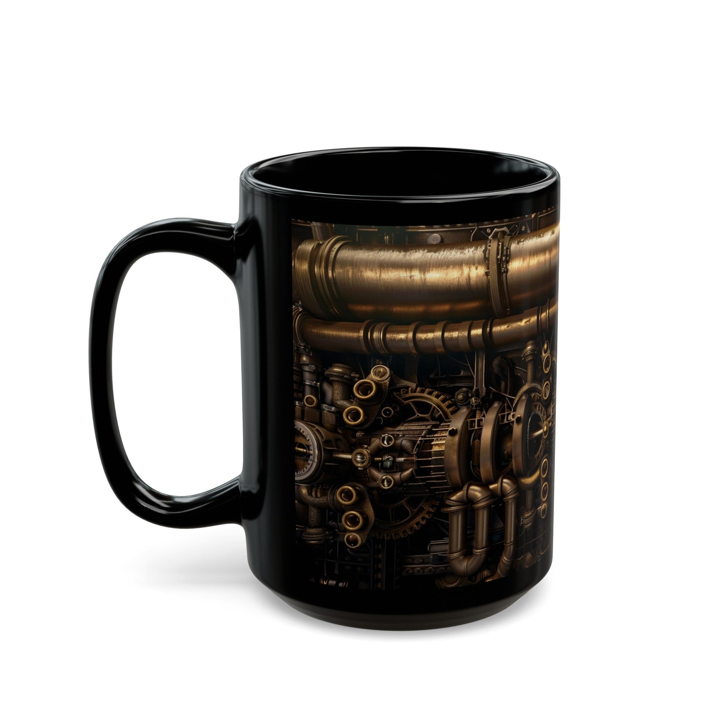 Steampunk Industrial Pipes Mug - Unique Mechanical Design Coffee Cup