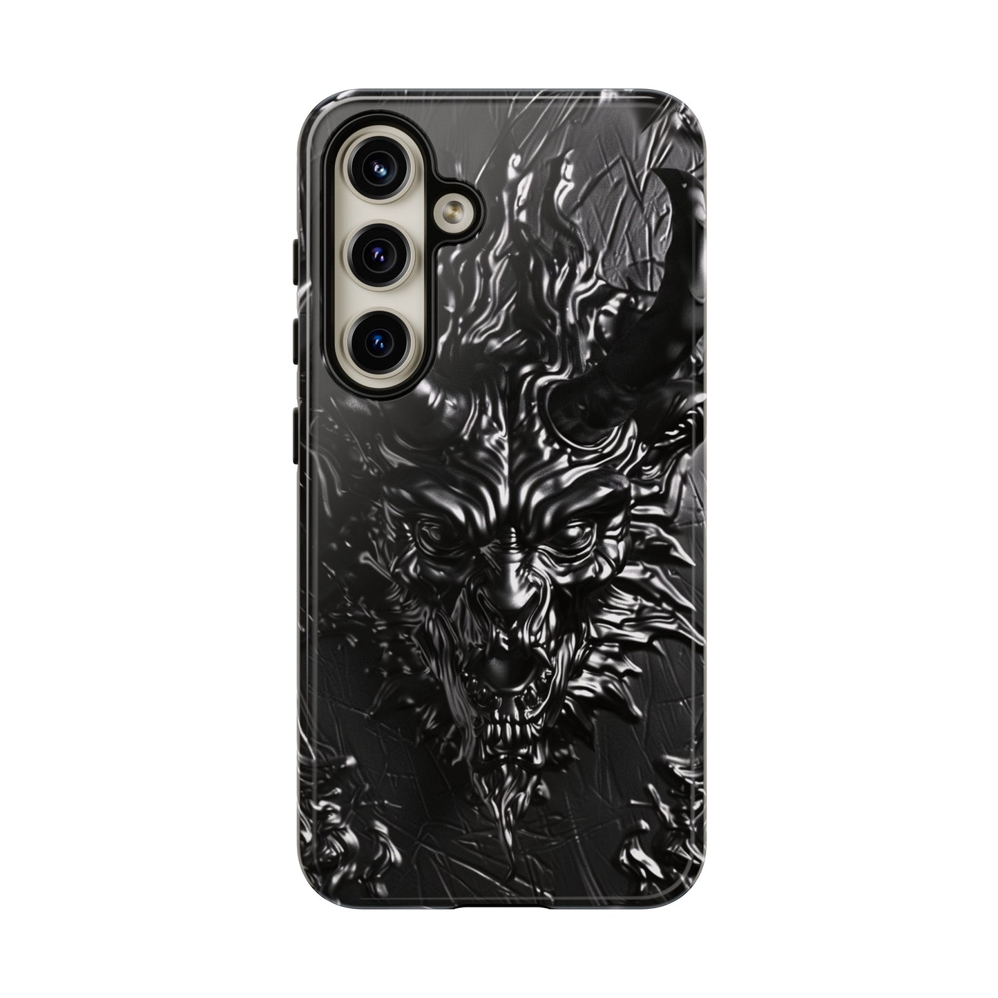 Silver Devil Phone Case – Gothic Demon Design for iPhone, Samsung Galaxy, and Google Pixel Devices