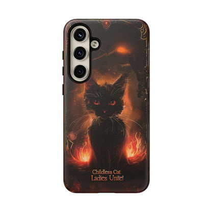 Childless Cat Ladies Unite Phone Case - Gothic Black Cat For iPhone, Samsung Galaxy, and Google Pixel Devices