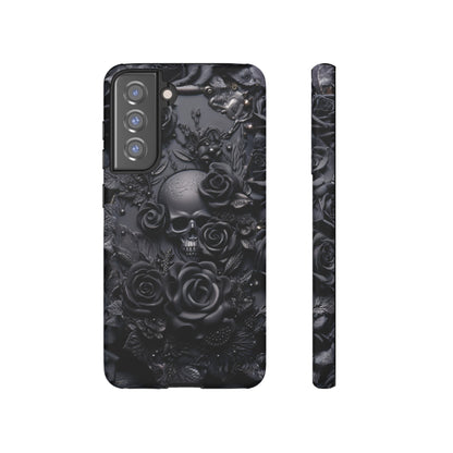 Gothic Black Roses Tough Phone Case – Elegant Dark Floral Design for iPhone, Samsung Galaxy, and Google Pixel Devices