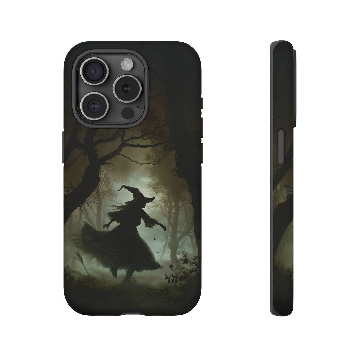 Spooky Witch Silhouette Phone Case - Halloween Dark Art Design for iPhone, Samsung Galaxy, and Google Pixel Devices