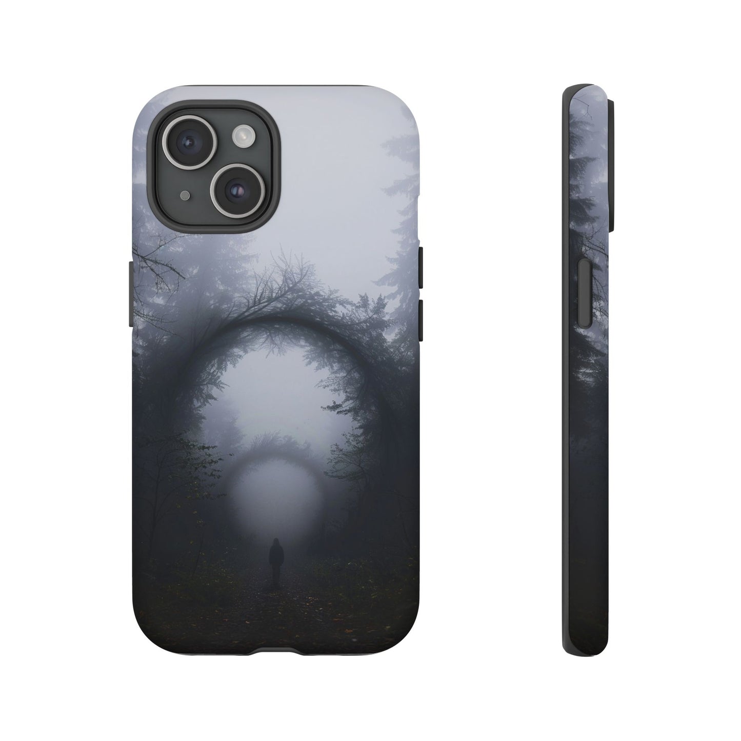 Mystical Forest Portal Phone Case - Atmospheric Foggy Path with Enchanted Tunnel For iPhone, Samsung Galaxy, and Google Pixel Devices.