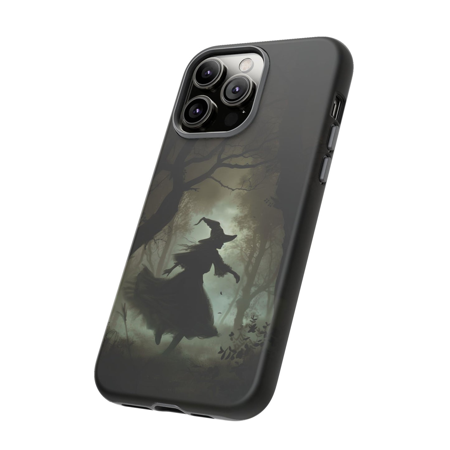 Spooky Witch Silhouette Phone Case - Halloween Dark Art Design for iPhone, Samsung Galaxy, and Google Pixel Devices