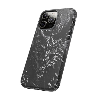 Silver Devil Phone Case – Gothic Demon Design for iPhone, Samsung Galaxy, and Google Pixel Devices