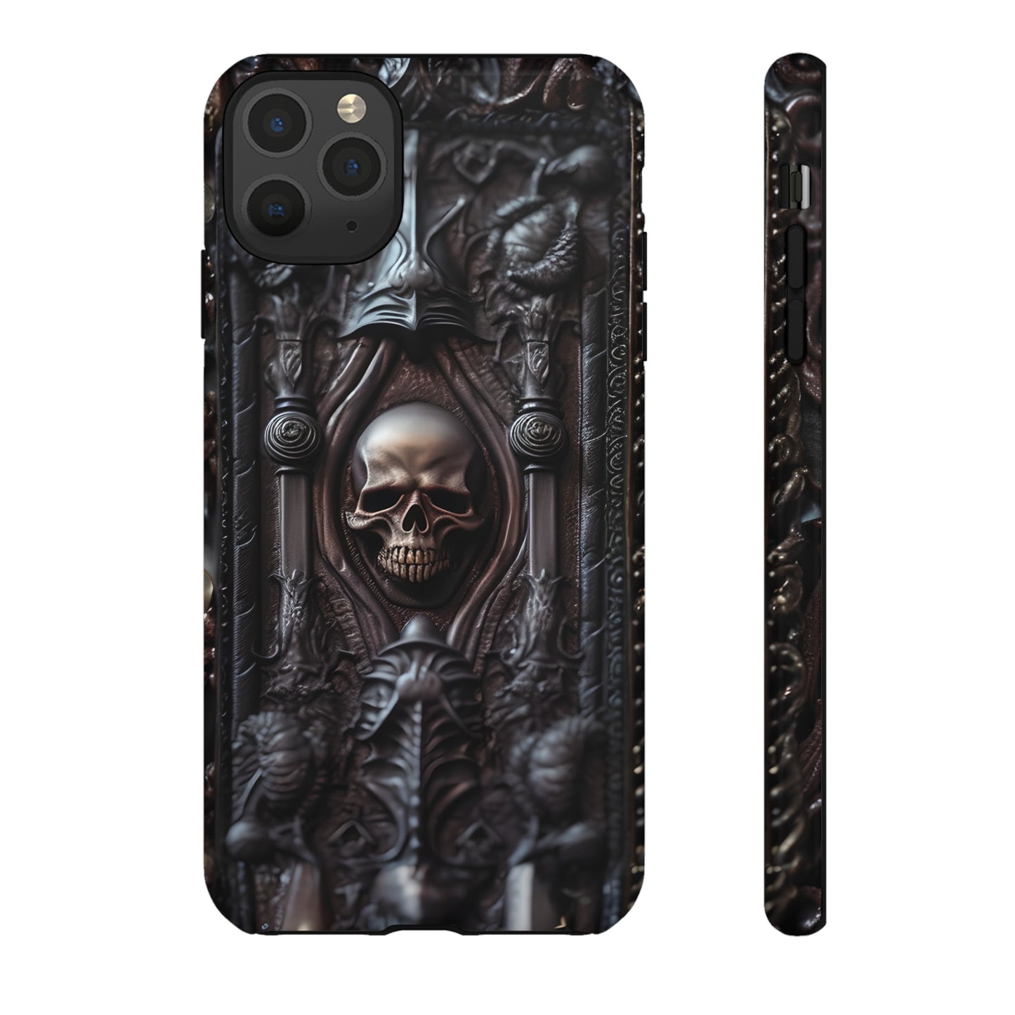 Dark Grimoire of Death Tough Phone Case – Gothic Skull Vampiric Design for iPhone, Samsung Galaxy, and Google Pixel Devices