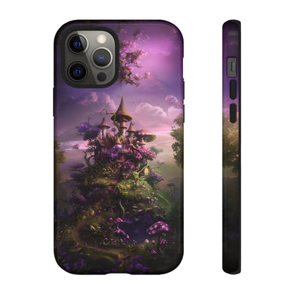 Enchanted Fairy Castle Phone Case - Magical Purple Fantasy Art for iPhone, Samsung Galaxy and Google Pixel Devices