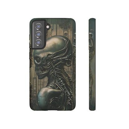 Biomechanical Android Phone Case – Futuristic Alien Horror H.R. Giger-Inspired Design for iPhone, Samsung Galaxy, and Google Pixel Devices