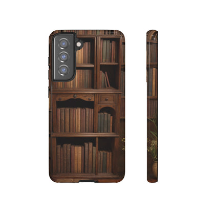 Book Shelf Phone Case – Vintage Library Design for iPhone, Samsung Galaxy, and Google Pixel Devices