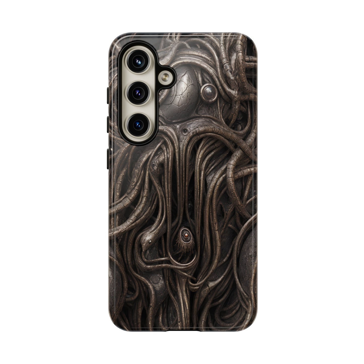 Biomechanical Horror 4 Phone Case – Futuristic Alien Design for iPhone, Samsung Galaxy, and Google Pixel Devices