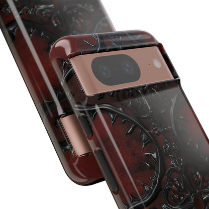 Vampiric Leather Phone Case for iPhone, Samsung Galaxy, and Google Pixel Devices - Gothic Ornate Design