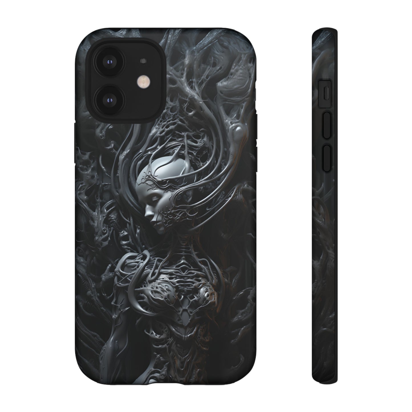 Biomechanical Beauty Phone Case – Futuristic Alien Design for iPhone, Samsung Galaxy, and Google Pixel Devices