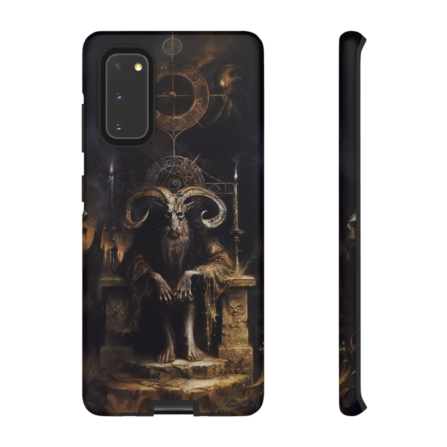 Dark Gothic Goat Demon Phone Case - Occult Horned Beast Art Design