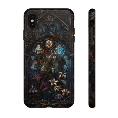 Elegant Gothic Flower Art Phone Case - Intricate Floral Design for iPhone, Samsung Galaxy, and Google Pixel Devices