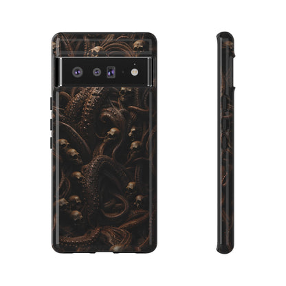 Skulls and Tentacles Phone Case – Lovecraftian Horror Design for iPhone, Samsung Galaxy, and Google Pixel Devices