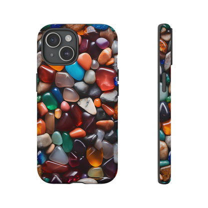 Colorful Stones Phone Case – Vibrant Polished Gemstone Design for iPhone, Samsung Galaxy, and Google Pixel Devices