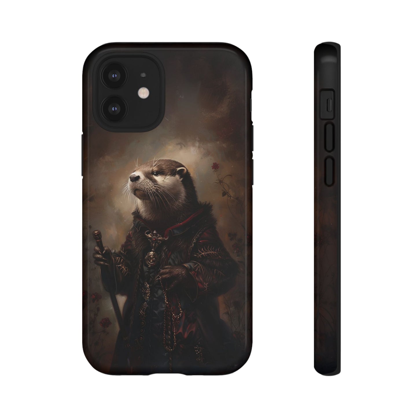 Noble Otter King Phone Case - Vintage Gothic Animal Art Design for iPhone, Samsung Galaxy, and Google Pixel Devices