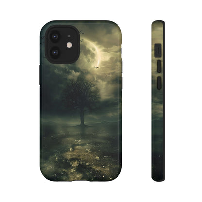 The Tree of Desolation Phone Case – Dark Fantasy Gothic Art with Full Moon for iPhone, Samsung Galaxy, and Google Pixel Devices