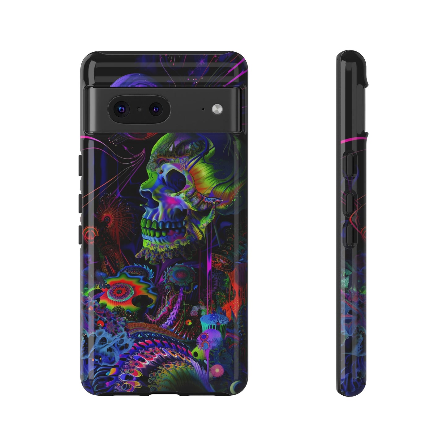 Psychedelic Skull Phone Case – Vibrant Pastel Design for iPhone, Samsung Galaxy, and Google Pixel Devices