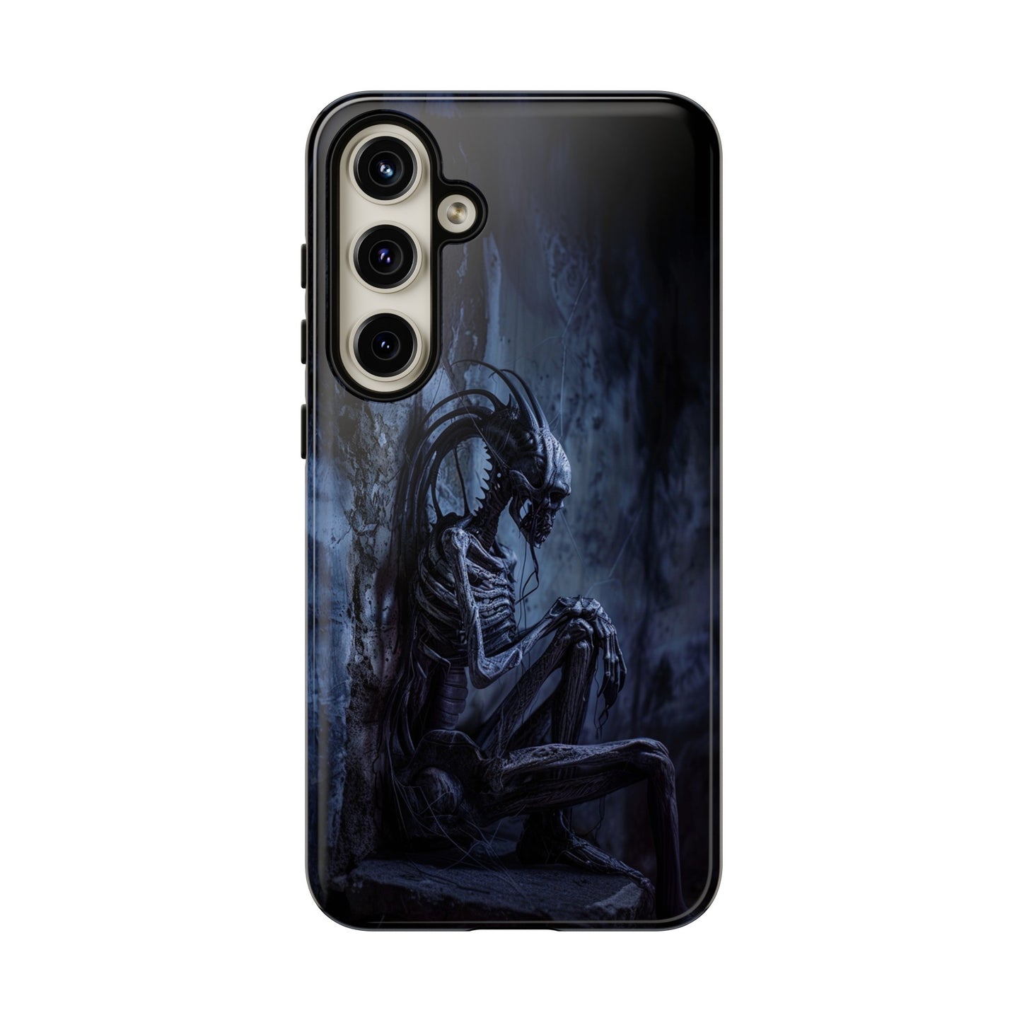 Gothic Alien Skeleton iPhone Case - Sci-Fi Horror Design